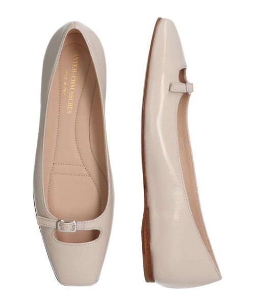 INTER-CHAUSSURES / インター ショシュール パンプス | 【INTER-CAHUSSURES】スクエアトウバックルサケットバレエ | 詳細15