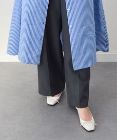 INTER-CHAUSSURES / インター ショシュール バレエシューズ | 【INTER-CAHUSSURES】リボン付きスクエアフラットパンプス