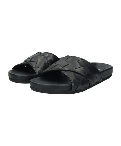 INTER-CHAUSSURES/インター ショシュール 【INTER-CAHUSSURES】イントレチャートクロスベルトサンダル ブラック 38 INTER-CHAUSSURES/インター ショシュール 【INTER-CAHUSSURES】イントレチャートクロスベルトサンダル ブラック 38