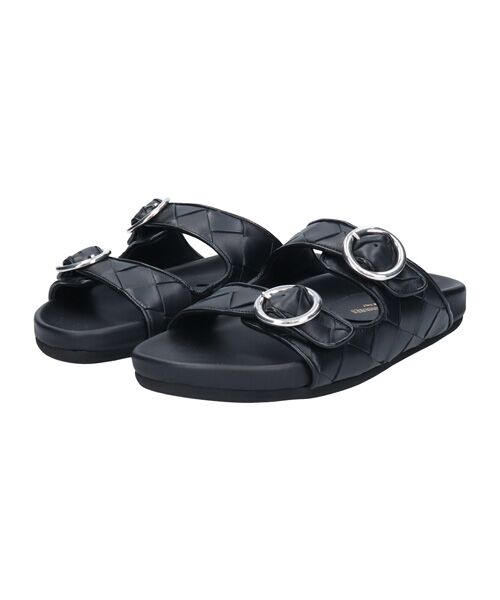 INTER-CHAUSSURES/インター ショシュール 【INTER-CAHUSSURES】イントレチャートダブルベルトサンダル ブラック 35 INTER-CHAUSSURES/インター ショシュール 【INTER-CAHUSSURES】イントレチャートダブルベルトサンダル ブラック 35