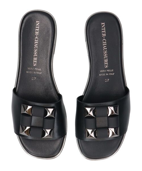 INTER-CHAUSSURES / インター ショシュール サンダル | 【INTER-CAHUSSURES】オーナメントフラットスライドサンダル | 詳細4