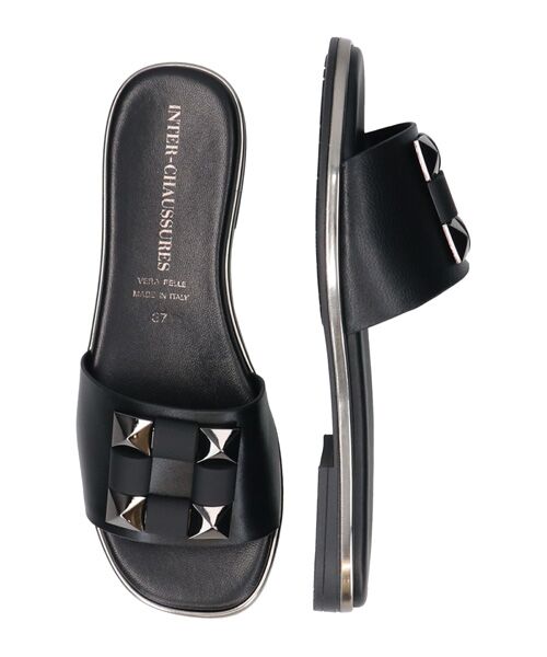 INTER-CHAUSSURES / インター ショシュール サンダル | 【INTER-CAHUSSURES】オーナメントフラットスライドサンダル | 詳細5