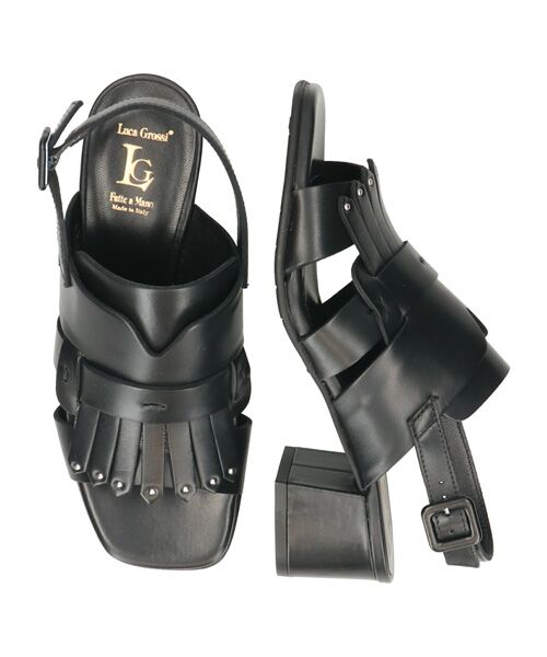 INTER-CHAUSSURES / インター ショシュール サンダル | 【LUCA GROSSI】チャンキーヒールキルトサンダル | 詳細6