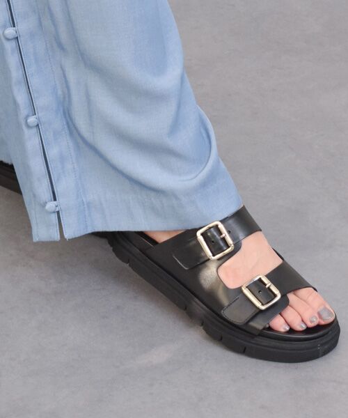 INTER-CHAUSSURES/インター ショシュール 【LUCA GROSSI】フットベッドダブルベルトスライドサンダル ブラック 39 INTER-CHAUSSURES/インター ショシュール 【LUCA GROSSI】フットベッドダブルベルトスライドサンダル ブラック 39