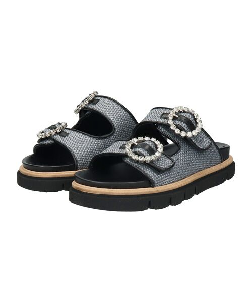 INTER-CHAUSSURES / インター ショシュール サンダル | 【LUCA GROSSI】フットベッドビジューバックルサンダル | 詳細1