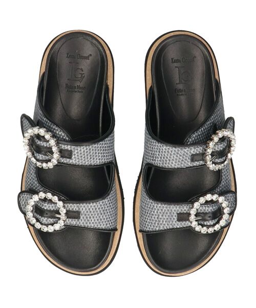 INTER-CHAUSSURES / インター ショシュール サンダル | 【LUCA GROSSI】フットベッドビジューバックルサンダル | 詳細5