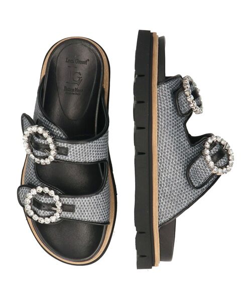 INTER-CHAUSSURES / インター ショシュール サンダル | 【LUCA GROSSI】フットベッドビジューバックルサンダル | 詳細6