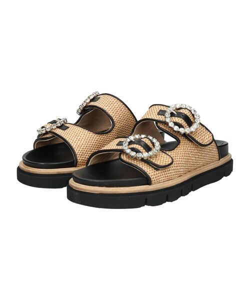 INTER-CHAUSSURES / インター ショシュール サンダル | 【LUCA GROSSI】フットベッドビジューバックルサンダル | 詳細8