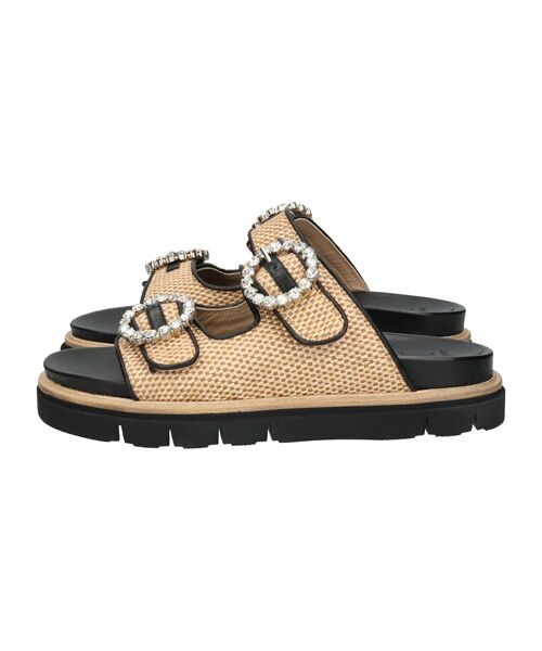 INTER-CHAUSSURES / インター ショシュール サンダル | 【LUCA GROSSI】フットベッドビジューバックルサンダル | 詳細9