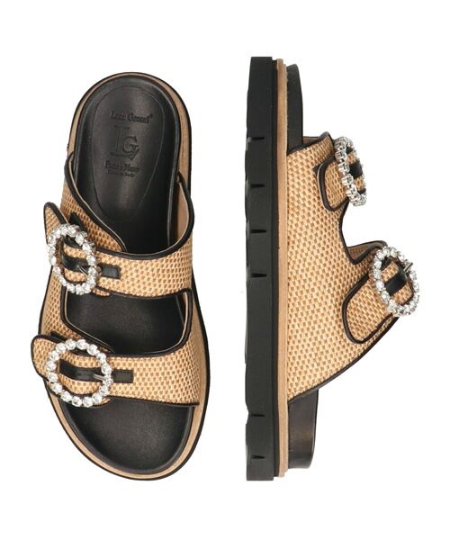 INTER-CHAUSSURES / インター ショシュール サンダル | 【LUCA GROSSI】フットベッドビジューバックルサンダル | 詳細13