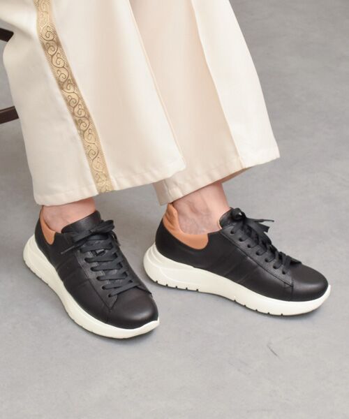 INTER-CHAUSSURES/インター ショシュール 【LUCA GROSSI】レースアップレザースニーカー ブラックコンビ 35 INTER-CHAUSSURES/インター ショシュール 【LUCA GROSSI】レースアップレザースニーカー ブラックコンビ 35