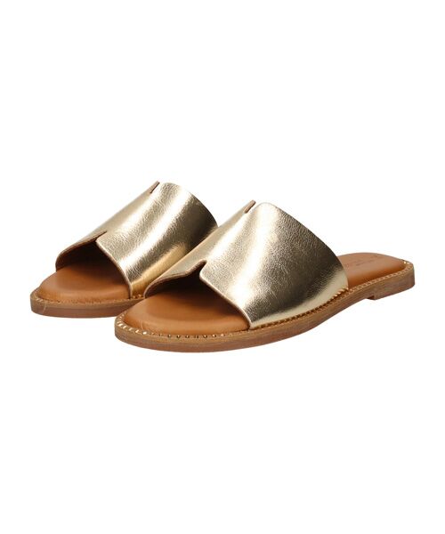 INTER-CHAUSSURES/インター ショシュール 【TAMARIS】フラットミュールサンダル ゴールド 36 INTER-CHAUSSURES/インター ショシュール 【TAMARIS】フラットミュールサンダル ゴールド 36
