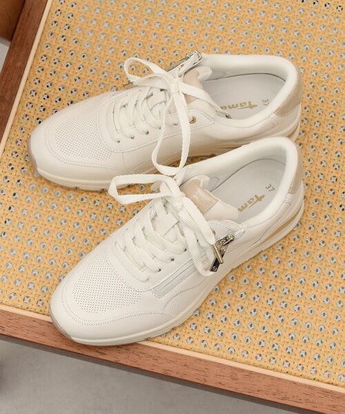 INTER-CHAUSSURES/インター ショシュール 【TAMARIS】サイドジップヒールアップスニーカー ホワイト 35 INTER-CHAUSSURES/インター ショシュール 【TAMARIS】サイドジップヒールアップスニーカー ホワイト 35
