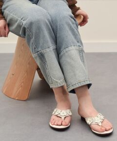 INTER-CHAUSSURES / インター ショシュール サンダル | 【ITALIAN SHOEMAKERS】フラワートングフラットサンダル