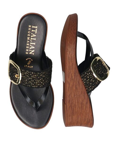 INTER-CHAUSSURES / インター ショシュール サンダル | 【ITALIAN SHOEMAKERS】ビッグバックルウェッジヒールサンダル | 詳細5