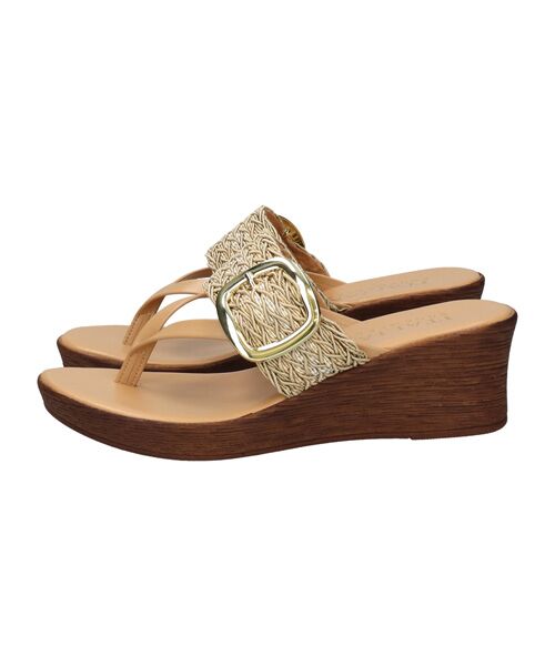 INTER-CHAUSSURES / インター ショシュール サンダル | 【ITALIAN SHOEMAKERS】ビッグバックルウェッジヒールサンダル | 詳細7