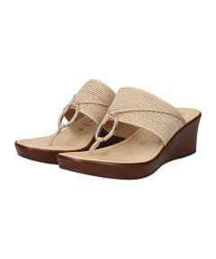 INTER-CHAUSSURES / インター ショシュール サンダル | 【ITALIAN SHOEMAKERS】ビジュー付きラウンドメタルウェッジサンダル