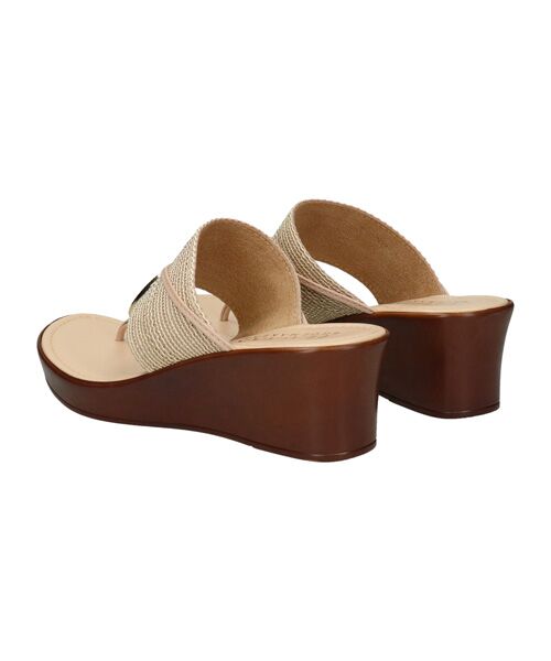 INTER-CHAUSSURES / インター ショシュール サンダル | 【ITALIAN SHOEMAKERS】ビジュー付きラウンドメタルウェッジサンダル | 詳細2