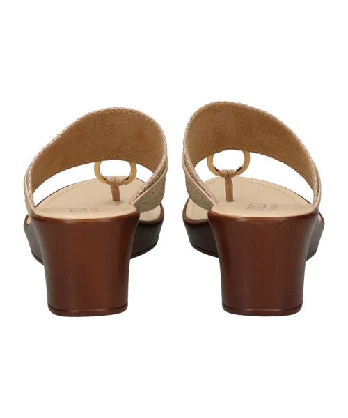 INTER-CHAUSSURES / インター ショシュール サンダル | 【ITALIAN SHOEMAKERS】ビジュー付きラウンドメタルウェッジサンダル | 詳細3