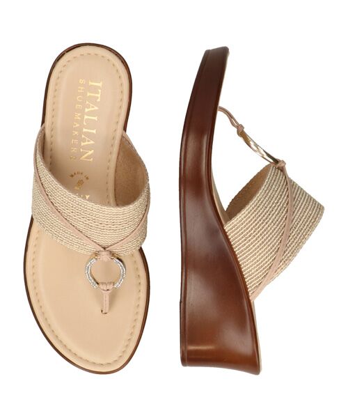 INTER-CHAUSSURES / インター ショシュール サンダル | 【ITALIAN SHOEMAKERS】ビジュー付きラウンドメタルウェッジサンダル | 詳細5