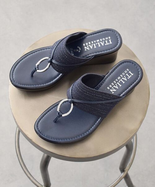 INTER-CHAUSSURES / インター ショシュール サンダル | 【ITALIAN SHOEMAKERS】ビジュー付きラウンドメタルウェッジサンダル | 詳細12