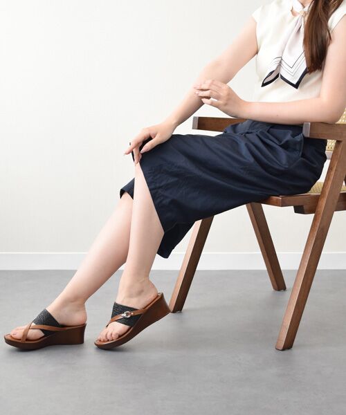 INTER-CHAUSSURES / インター ショシュール サンダル | 【ITALIAN SHOEMAKERS】クロスストラップトングミュールサンダル | 詳細9