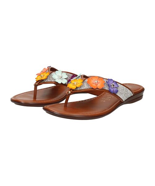 INTER-CHAUSSURES / インター ショシュール サンダル | 【ITALIAN SHOEMAKERS】ビジューストラップフラワートングサンダル | 詳細1