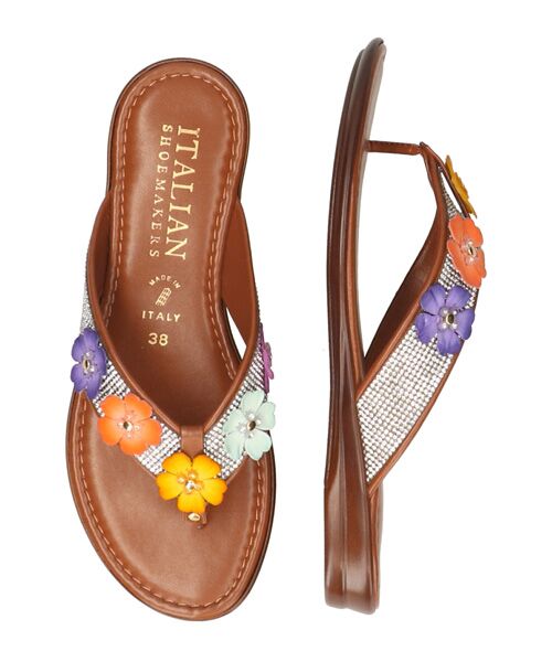 INTER-CHAUSSURES / インター ショシュール サンダル | 【ITALIAN SHOEMAKERS】ビジューストラップフラワートングサンダル | 詳細6