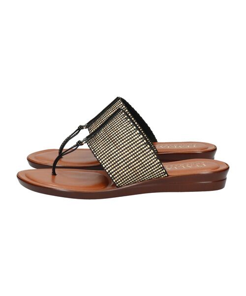 INTER-CHAUSSURES / インター ショシュール サンダル | 【ITALIAN SHOEMAKERS】センターラインストーントングサンダル | 詳細1