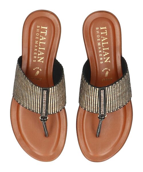 INTER-CHAUSSURES / インター ショシュール サンダル | 【ITALIAN SHOEMAKERS】センターラインストーントングサンダル | 詳細4