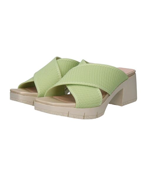 INTER-CHAUSSURES/インター ショシュール 【bossola】クロスニットミュールサンダル グリーン雑材 37 INTER-CHAUSSURES/インター ショシュール 【bossola】クロスニットミュールサンダル グリーン雑材 37