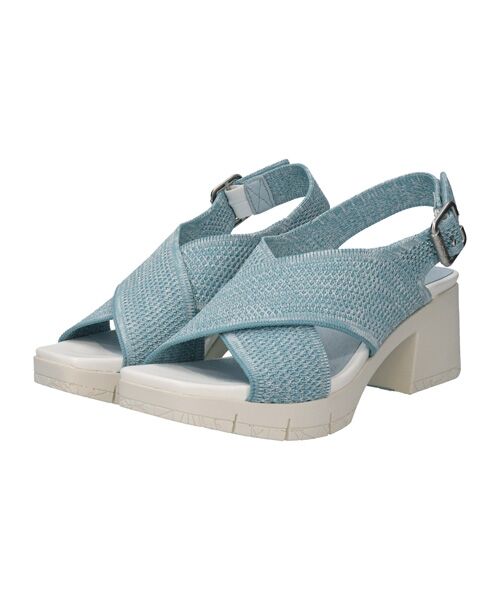 INTER-CHAUSSURES/インター ショシュール 【bossola】ニットスリングバックヒールサンダル ライトブルー雑材 36 INTER-CHAUSSURES/インター ショシュール 【bossola】ニットスリングバックヒールサンダル ライトブルー雑材 36