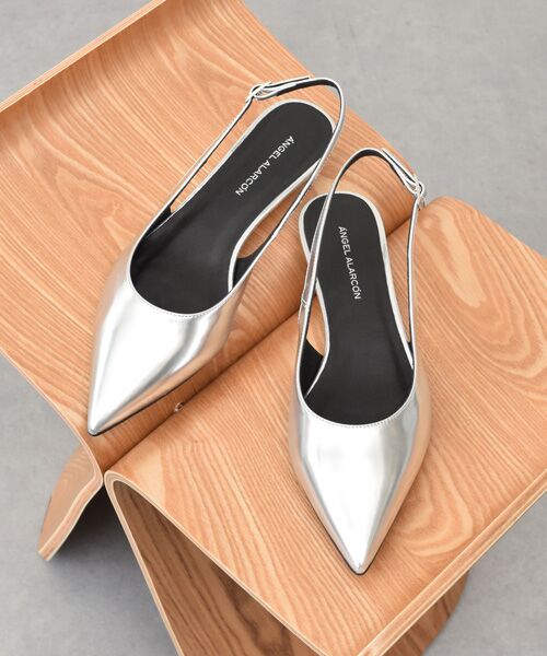INTER-CHAUSSURES/インター ショシュール 【ANGEL ALARCON】ポインテッドトウローヒールバックバンド シルバー 37 INTER-CHAUSSURES/インター ショシュール 【ANGEL ALARCON】ポインテッドトウローヒールバックバンド シルバー 37