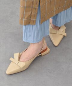 INTER-CHAUSSURES / インター ショシュール パンプス | 【ANGEL ALARCON】ポインテッドトウローヒールリボンパンプス