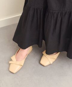 INTER-CHAUSSURES / インター ショシュール パンプス | 【ANGEL ALARCON】スクエアトウローヒールリボンパンプス