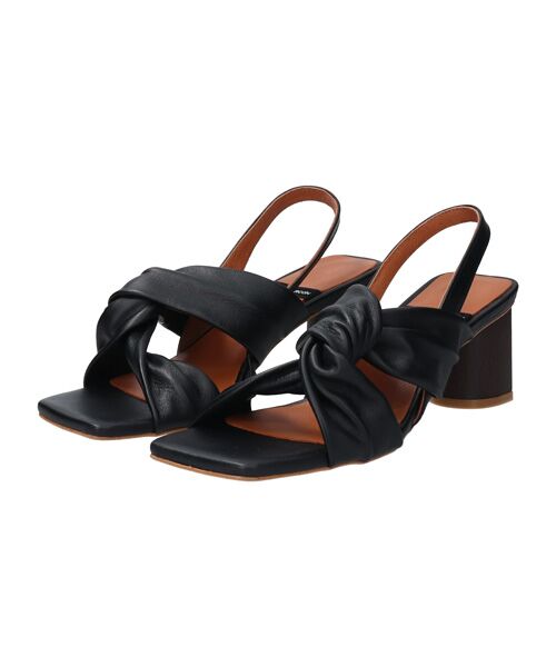 INTER-CHAUSSURES/インター ショシュール 【ANGEL ALARCON】スクエアトウクロスベルトサンダル ブラック 37 INTER-CHAUSSURES/インター ショシュール 【ANGEL ALARCON】スクエアトウクロスベルトサンダル ブラック 37