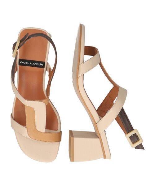 INTER-CHAUSSURES / インター ショシュール サンダル | 【ANGEL ALARCON】カラーコンビチャンキーヒールサンダル | 詳細12
