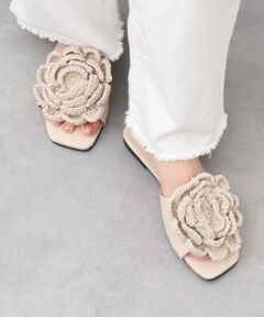INTER-CHAUSSURES / インター ショシュール サンダル | 【ANGEL ALARCON】フラワーオーナメントフラットサンダル