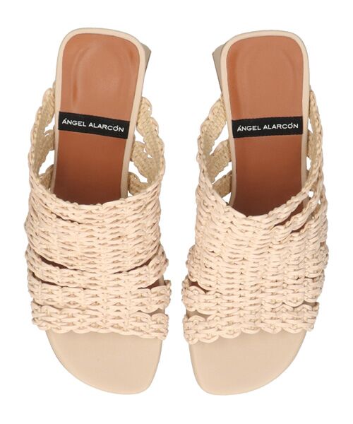INTER-CHAUSSURES / インター ショシュール サンダル | 【ANGEL ALARCON】チャンキーヒールラフィアサンダル | 詳細11