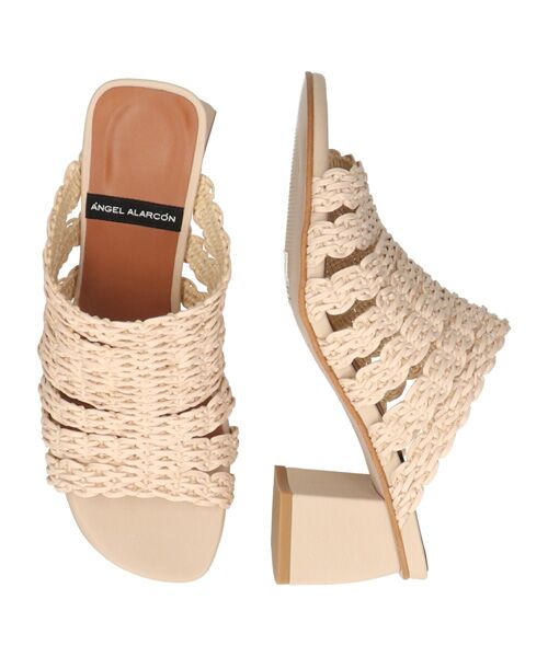 INTER-CHAUSSURES / インター ショシュール サンダル | 【ANGEL ALARCON】チャンキーヒールラフィアサンダル | 詳細12