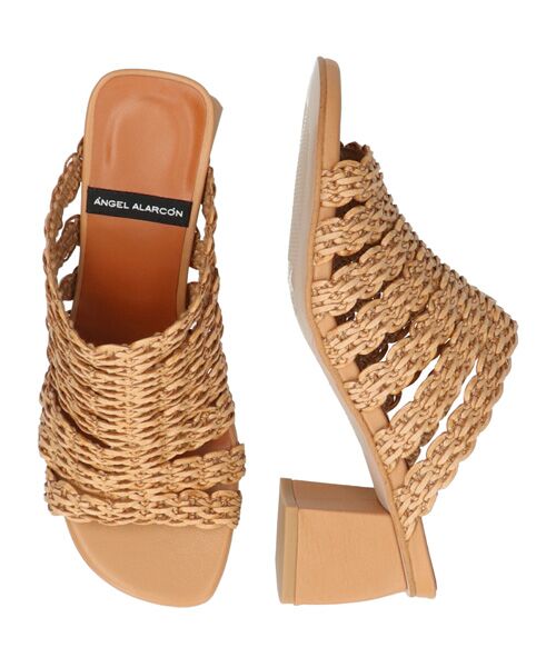 INTER-CHAUSSURES / インター ショシュール サンダル | 【ANGEL ALARCON】チャンキーヒールラフィアサンダル | 詳細19