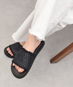 INTER-CHAUSSURES / インター ショシュール サンダル | 【ANGEL ALARCON】フットベッドラフィアスライドサンダル