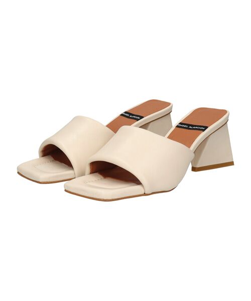 INTER-CHAUSSURES/インター ショシュール 【ANGEL ALARCON】スクエアトウミュールサンダル ホワイト 35 INTER-CHAUSSURES/インター ショシュール 【ANGEL ALARCON】スクエアトウミュールサンダル ホワイト 35