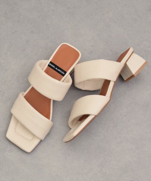 INTER-CHAUSSURES/インター ショシュール 【ANGEL ALARCON】スクエアトウパフストラップサンダル ホワイト 38 INTER-CHAUSSURES/インター ショシュール 【ANGEL ALARCON】スクエアトウパフストラップサンダル ホワイト 38