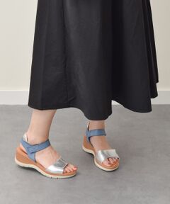 INTER-CHAUSSURES / インター ショシュール サンダル | 【MARILA】異素材コンビウエッジサンダル