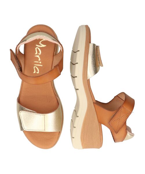 INTER-CHAUSSURES / インター ショシュール サンダル | 【MARILA】異素材コンビウエッジサンダル | 詳細5