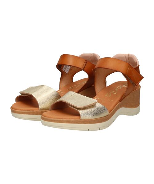 INTER-CHAUSSURES/インター ショシュール 【MARILA】異素材コンビウエッジサンダル ブラウンコンビ 35 INTER-CHAUSSURES/インター ショシュール 【MARILA】異素材コンビウエッジサンダル ブラウンコンビ 35