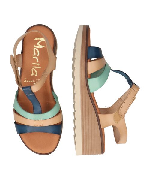 INTER-CHAUSSURES / インター ショシュール サンダル | 【MARILA】カラーコンビウエッジヒールサンダル | 詳細12