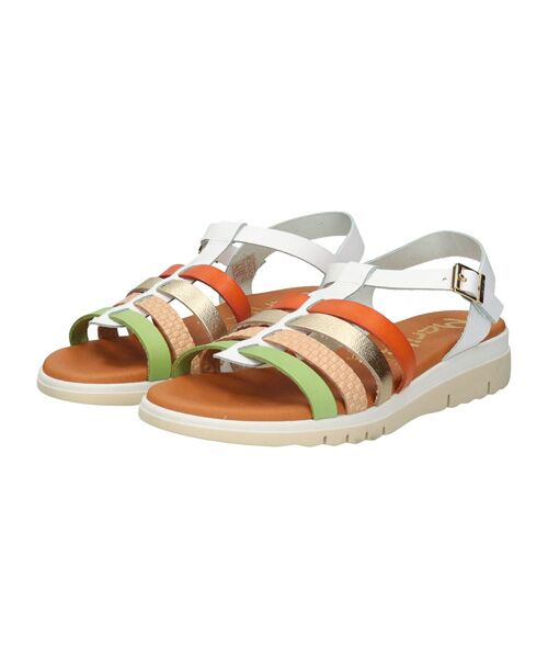 INTER-CHAUSSURES/インター ショシュール 【MARILA】異素材コンビホワイトソールサンダル ホワイトコンビ 38 INTER-CHAUSSURES/インター ショシュール 【MARILA】異素材コンビホワイトソールサンダル ホワイトコンビ 38