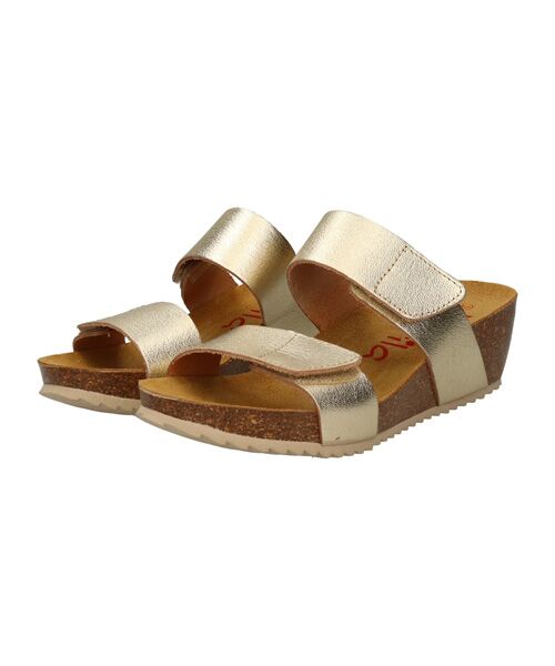 INTER-CHAUSSURES/インター ショシュール 【MARILA】ダブルベルトフットベッドサンダル ゴールド 36 INTER-CHAUSSURES/インター ショシュール 【MARILA】ダブルベルトフットベッドサンダル ゴールド 36